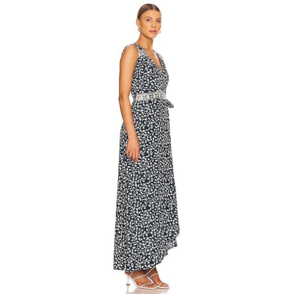 💕NATALIE MARTIN💕 Kate Maxi Wrap Dress Pomegranate Print Indigo Blue Small NWT - Picture 4 of 16